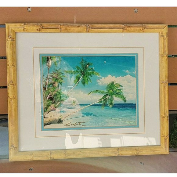 Framed Glenn Martin Art Print Rangaroa SIGNED BEACH ART - Picture 1 of 6